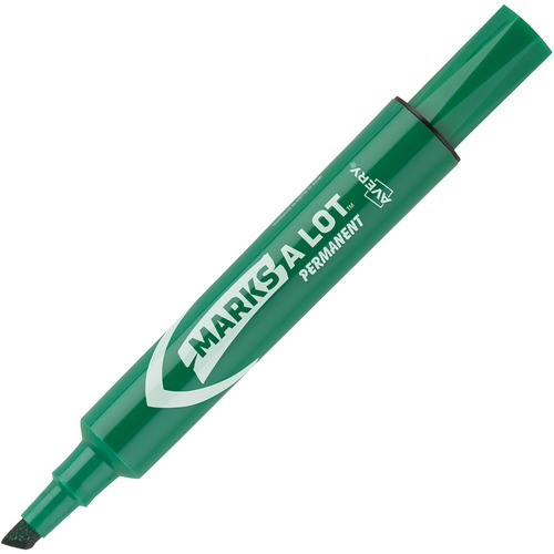 Avery Markers, Permanent Ink, 3/16"Chisel Point, 1 DZ, Green Ink