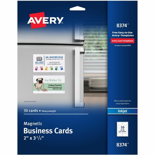 Avery Business Cards,f/Inkjet,Magnetic,2"x3-1/2",30/PK,5PK/CT,WE