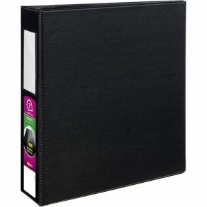 Avery  Slant Ring Binder W/Label Holder, 3"Cap, 11"x8-1/2", Black