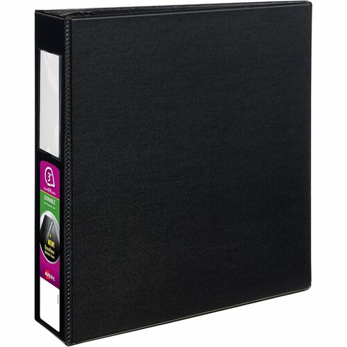 Avery Slant Ring Binder W/Label Holder, 3"Cap, 11"x8-1/2", Black