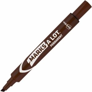 Avery  Large Permanent Ink Markers, Chisel Point, Brown Ink