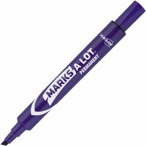 Avery  Large Permanent Ink Markers, Chisel Point, Purple Ink