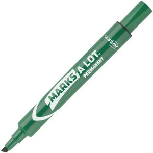 Avery  Large Permanent Ink Markers, Chisel Point, Green Ink