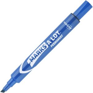 Avery  Large Permanent Ink Markers, Chisel Point, Blue Ink