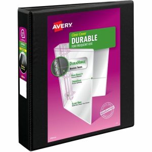 Avery  View Binder, 1-1/2" Capacity, 11"x8-1/2", Black