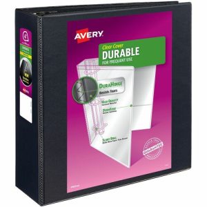 Avery  View Binder, 4" Capacity, 11"x8-1/2", Black