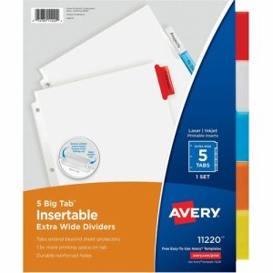 Avery  Extra Wide Insertable Dividers,Big Tab,11"x9",5 Tab/ST, MI