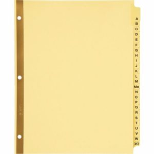 Avery  Laminated Tab Dividers, 3-HP, A-Z, 8-1/2"x11", 25 Tabs, Buff
