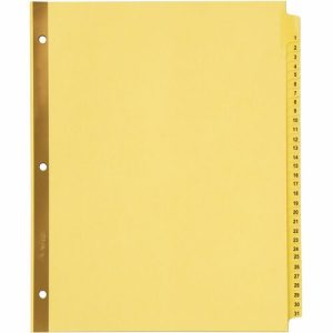 Avery  Reinfrcd Tab Dividers,3-HP,Numerical,1-31, 8-1/2"x11",Buff