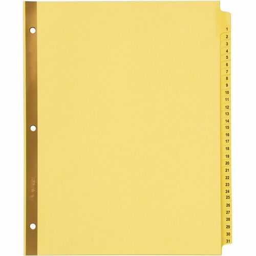 Avery Reinfrcd Tab Dividers,3-HP,Numerical,1-31, 8-1/2"x11",Buff