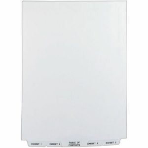 Avery  Legal Exhibit Dividers, Bottom Tab, 1-25, 11"x8-1/2", White