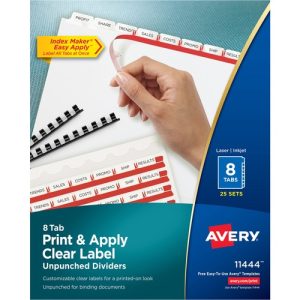 Avery  Index Maker, Laser, Unpunched, 8-Tab,25-Set/BX,11"x8-1/2",WE