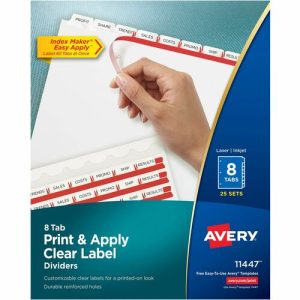 Avery  Index Maker, Laser, Punched, 8-Tabs, 25 ST/BX,8-1/2"x11",CL