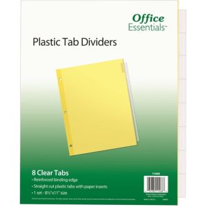 Avery  Economy Insertable Dividers, 11"x8-1/2", 8 Tabs, Clear
