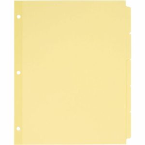 Avery  Plain Tab Dividers, 5-Tab/Set, 3HP, 11"x8-1/2", 36/BX, Buff