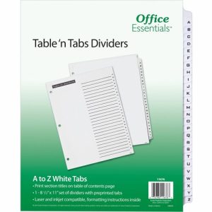 Avery  Table 'N Tab Dividers, A-Z, Black/White, 1 Set