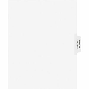 Avery  Table of Contents Tabs, Side Tab, 11"x8-1/2", 25/ST, WE/BK