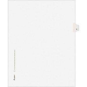 Avery  Numeric Divider, "8", Side Tab, 8-1/2"x11", 25/PK, White