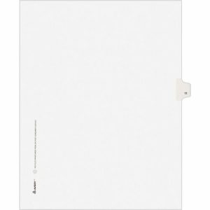 Avery  Numeric Divider, "11", Side Tab, 8-1/2"x11", 25/PK, White