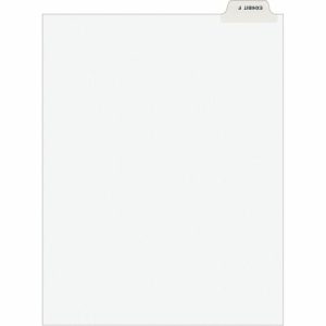 Avery  Divider, "Exhibit F", Bottom Tab, 8-1/2"x11", 25/PK, White