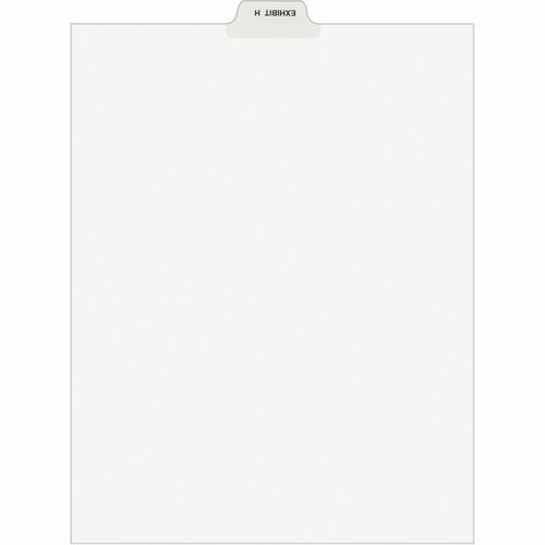 Avery Divider, "Exhibit H", Bottom Tab, 8-1/2"x11", 25/PK, White