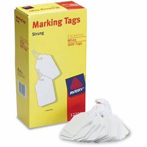 Avery  Marking Tags, Strung, 2-3/4"x1-11/16", 1000/BX, White