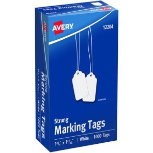 Avery  Marking Tags, Strung, 1-3/4"x1-3/32", 1000/BX, White