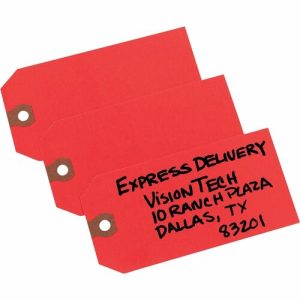 Avery  Shipping Tags, No 5, Plain, 4-3/4"x2-3/8", 1000/BX, Red