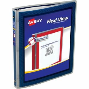 Avery  Flexi-View Binder, 1/2" Capacity, Letter, 11"x8-1/2", Navy