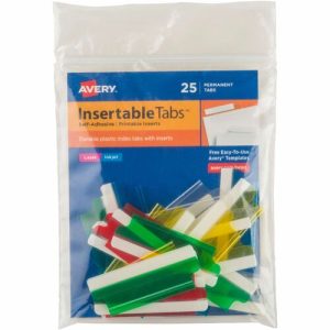Avery  Index Tabs W/ Printable Inserts, 2"L, 25/PK, Assorted