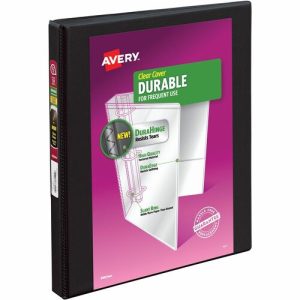 Avery  View Binder, DuraHinge, 1/2" Cap, 8-1/2"x11", Black