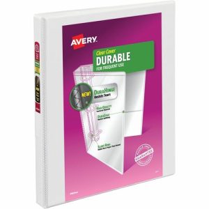 Avery  View Binder, DuraHinge, 1/2" Cap, 8-1/2"x11", White