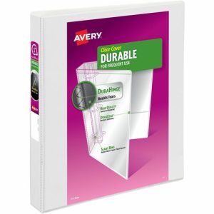 Avery  View Binder, DuraHinge, 1" Cap, 8-1/2"x11", White