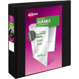 Avery  View Binder, DuraHinge, 2" Cap, 8-1/2"x11", Black