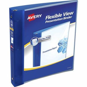 Avery  Presentation Binder, Flexible, View Pocket, 1" Cap, Blue