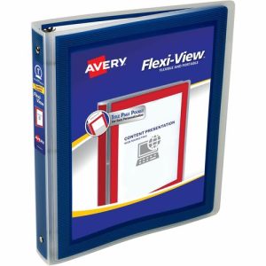 Avery  Flexi-View Binder, 1" Capacity, Letter, Round ring, Navy