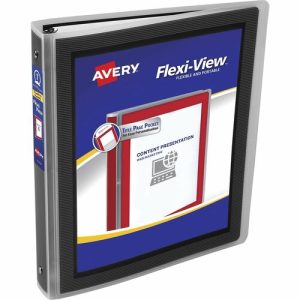 Avery  Flexi-View Binder, 1" Capacity, Letter, Round ring, Black