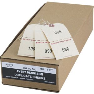 Avery  Park Tags, "RETAIN THIS CHECK", 1-500, 500/BX, 4-3/4"x2-3/8"