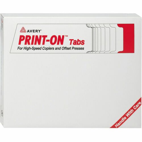 Avery Print-On Tabs,3HP,5Tab Sets,Double Collated 150/BX,White
