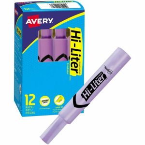 Avery Highlighter, Chisel Point, 1 DZ, Fluorescent Purple