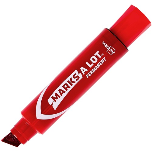 Avery Permanent Markers, Jumbo, Chisel Point, Red