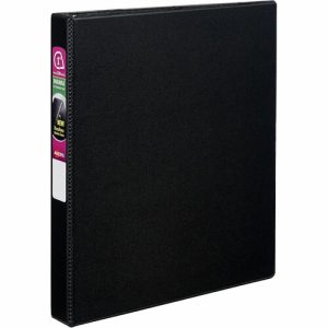 Avery  Binder w/Label Holder, Slant Ring, 1" Cap, 8-1/2"x11", Black
