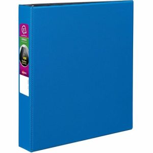Avery  Binder w/Label Holder,Slant Ring,1-1/2" Cap,8-1/2"x11",Blue