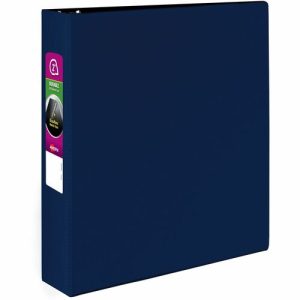 Avery  Binder w/Label Holder, Slant Ring, 2" Cap, 8-1/2"x11", Blue