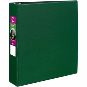 Avery  Binder w/Label Holder, Slant Ring, 2" Cap, 8-1/2"x11", Green