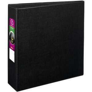 Avery  Binder w/Label Holder, Slant Ring, 3" Cap, 8-1/2"x11", Black