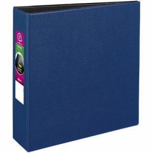 Avery  Binder w/Label Holder, Slant Ring, 3" Cap, 8-1/2"x11", Blue