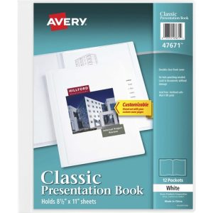 Avery  Presentation Book, 12 Pockets, 8-1/2"x11", White