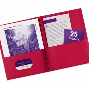 Avery  2-Pocket Fldr w/3-Prong Fstnr, Ltr, 20 Sht Cap., 25/BX, RD