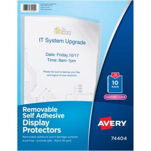 Avery  Self Adhesive Sheet Protectors,Removable,10/PK,11"x8-1/2",CL